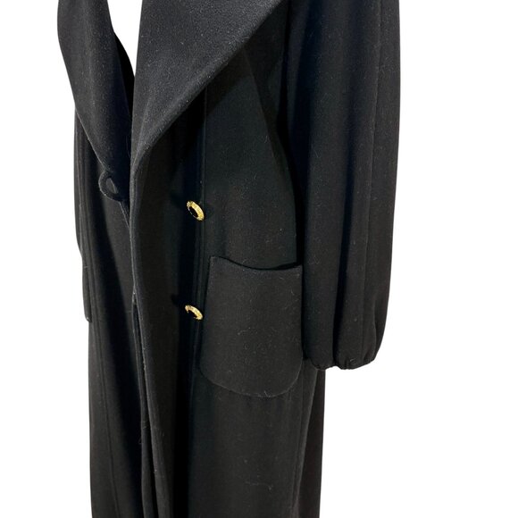 Vintage Raffinati Black Wool and Cashmere Blend Coat with Gold Buttons - Picture 1 of 6